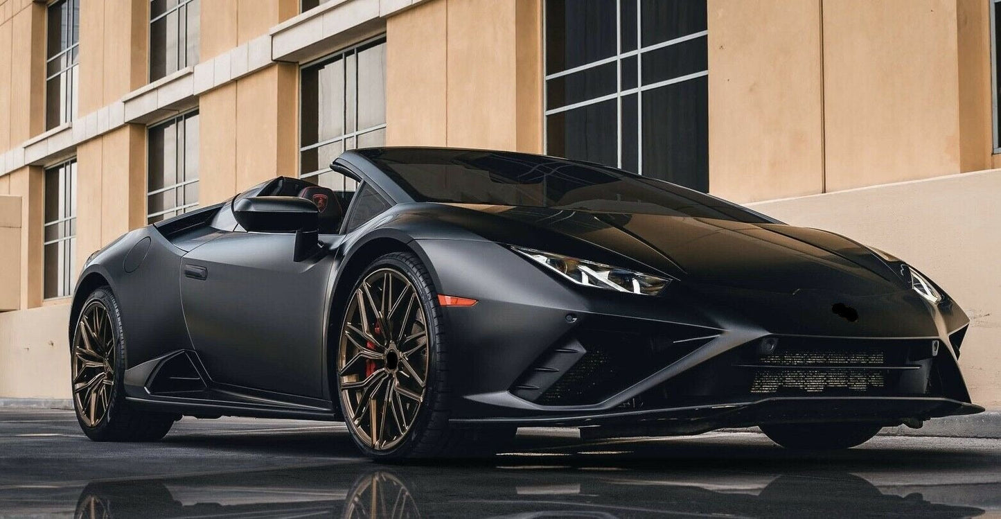 NEW SIAN WHEELS We manufacture premium quality forged wheels rims for LAMBORGHINI HURACAN in any design, size, color. Wheels size: Front 20 x 8.5 ET 37 Rear 20 x 11 ET 36 PCD: 5x112 CB: Front 57.1 Rear 66.5 Forged wheels can be produced in any wheel specs by your inquiries and we can provide our specs