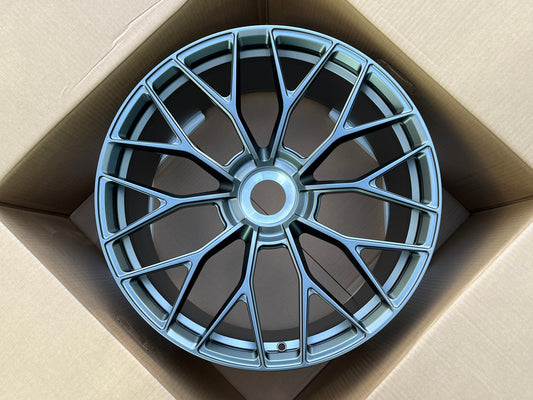 We manufacture premium quality forged wheels rims for   PORSCHE 911 992 GTS TARGA TURBO S GT3 in any design, size, color.  Wheels size:  in 20 x 9 ET 46  in 21 x 12 ET 64  PCD: CENTERLOCK  CB: CENTERLOCK  FINISH: MATTE BLACK  Forged wheels can be produced in any wheel specs by your inquiries and we can provide our specs