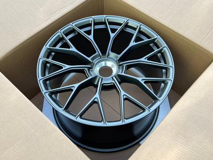 We manufacture premium quality forged wheels rims for   PORSCHE 911 992 GTS TARGA TURBO S GT3 in any design, size, color.  Wheels size:  in 20 x 9 ET 46  in 21 x 12 ET 64  PCD: CENTERLOCK  CB: CENTERLOCK  FINISH: MATTE BLACK  Forged wheels can be produced in any wheel specs by your inquiries and we can provide our specs