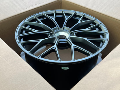 We manufacture premium quality forged wheels rims for   PORSCHE 911 992 GTS TARGA TURBO S GT3 in any design, size, color.  Wheels size:  in 20 x 9 ET 46  in 21 x 12 ET 64  PCD: CENTERLOCK  CB: CENTERLOCK  FINISH: MATTE BLACK  Forged wheels can be produced in any wheel specs by your inquiries and we can provide our specs